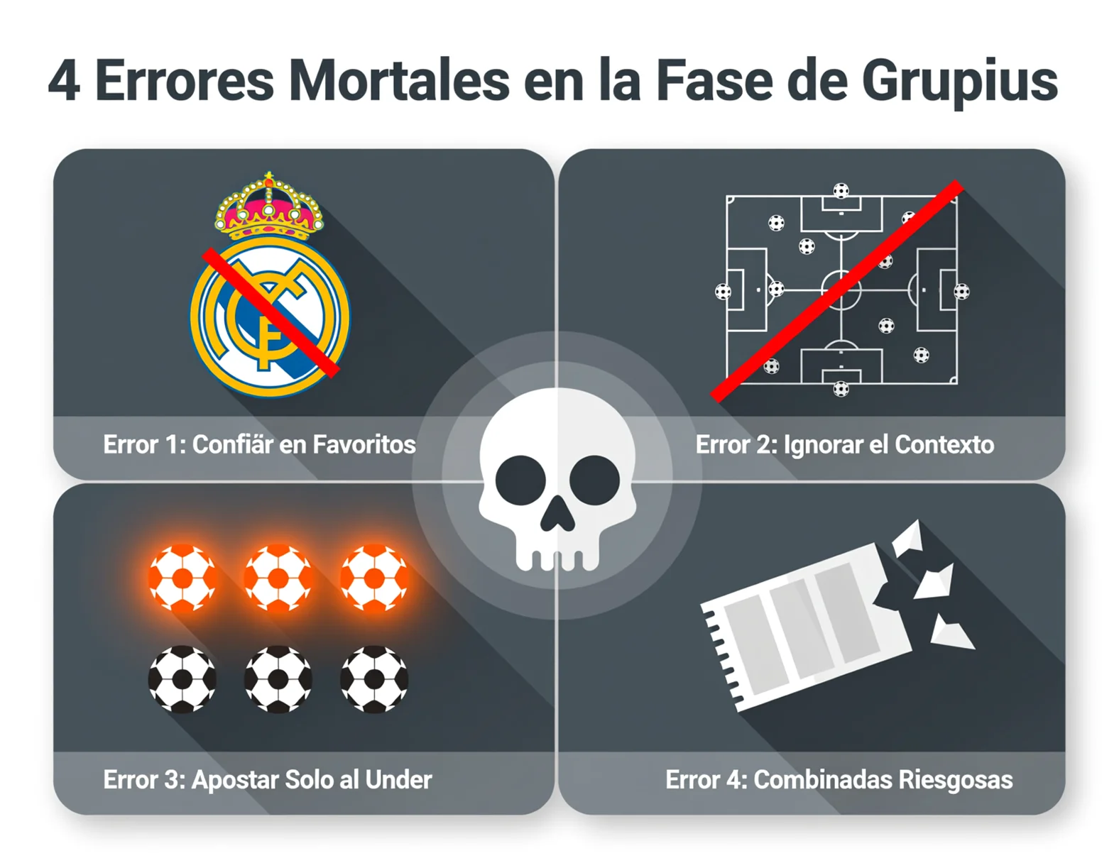 Los cuatro errores mortales en apuestas de fase de grupos que debes evitar para no perder dinero
