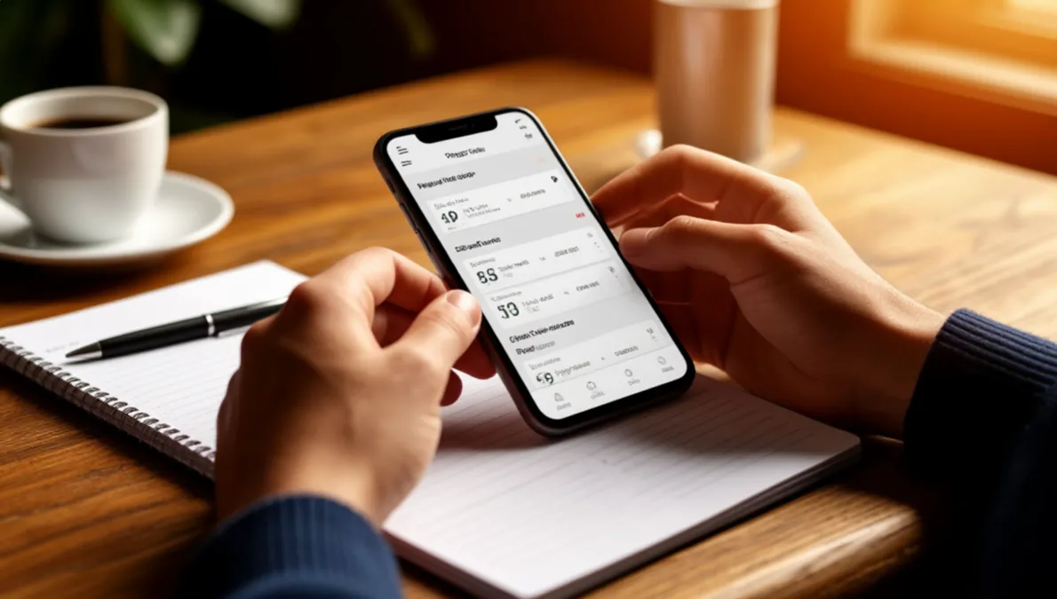 Persona planificando estrategia con notas y dispositivo móvil