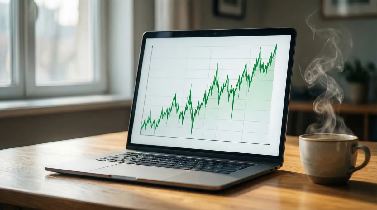 Gráfico de rendimiento a largo plazo en pantalla