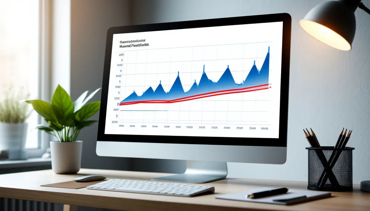 Pantalla de ordenador mostrando gráficos de tendencias del mercado