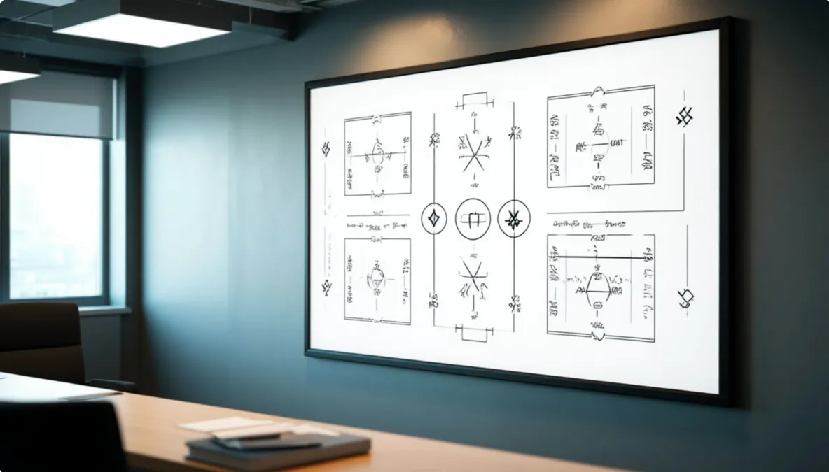 Pizarra táctica de fútbol mostrando estrategias de juego