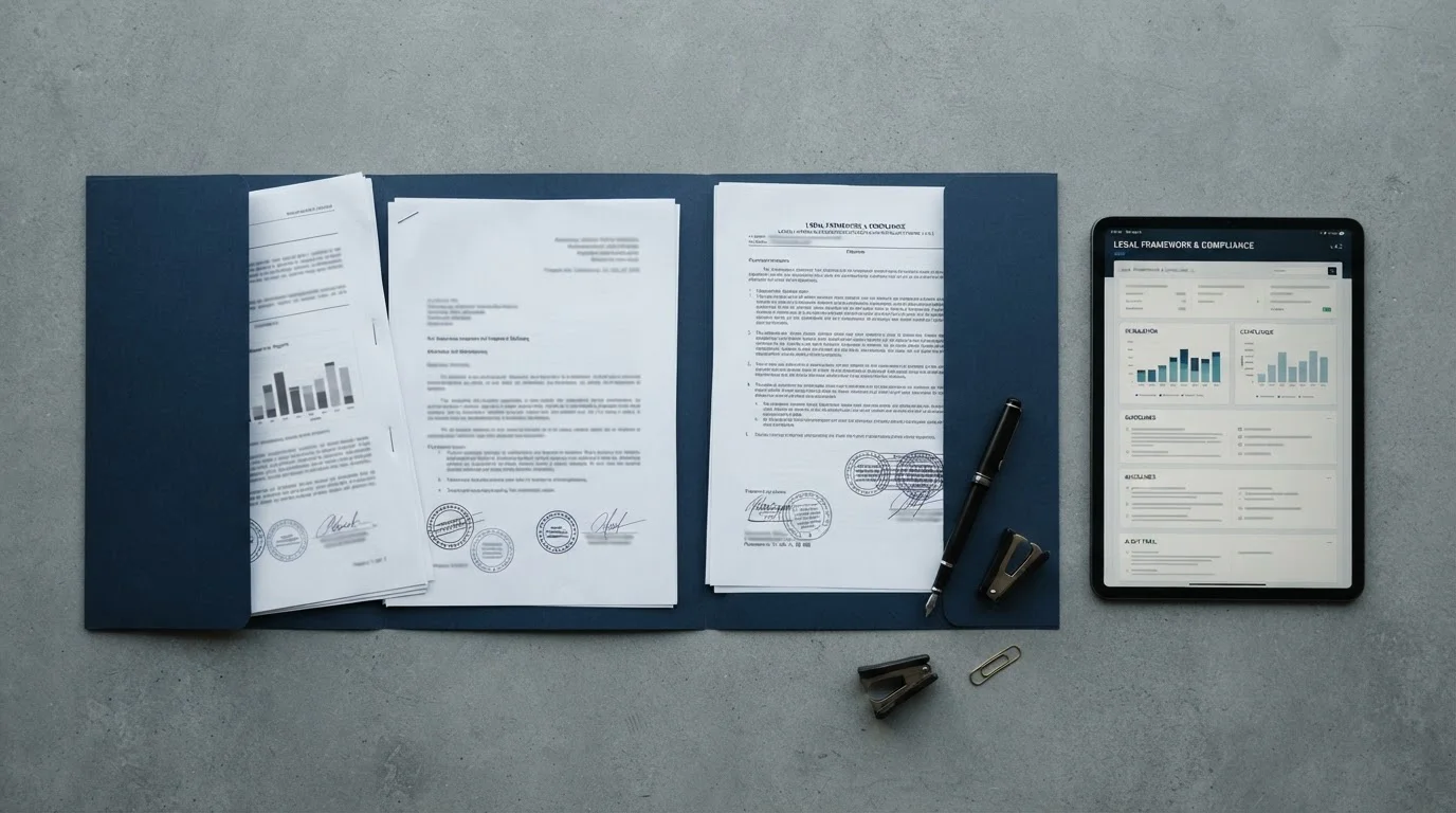 Documentación oficial y tablet mostrando marco regulatorio del juego online en España