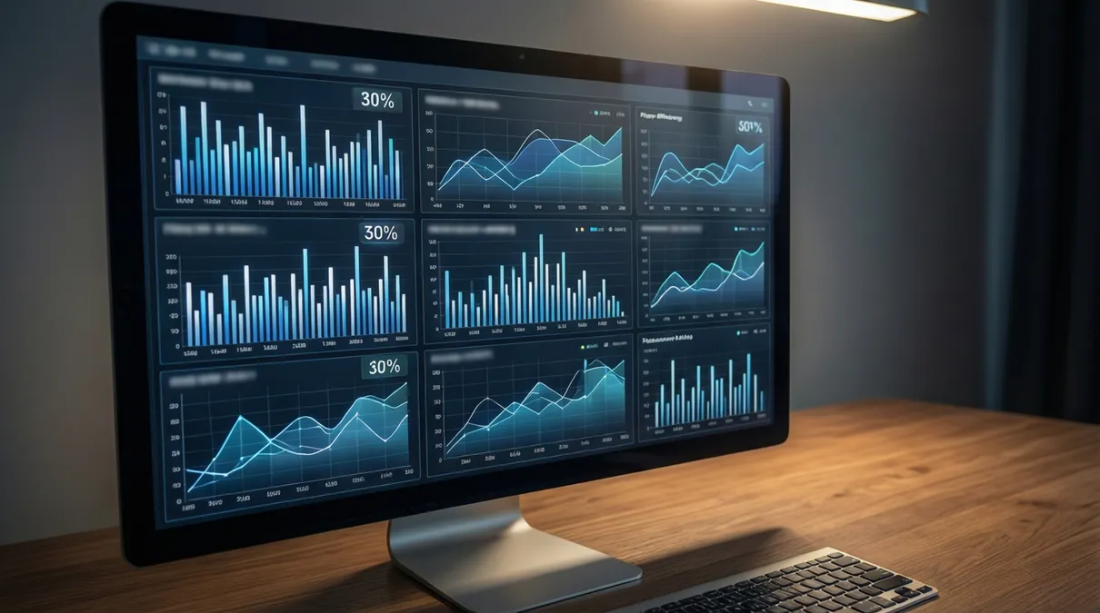 Pantalla mostrando gráficos estadísticos de rendimiento deportivo