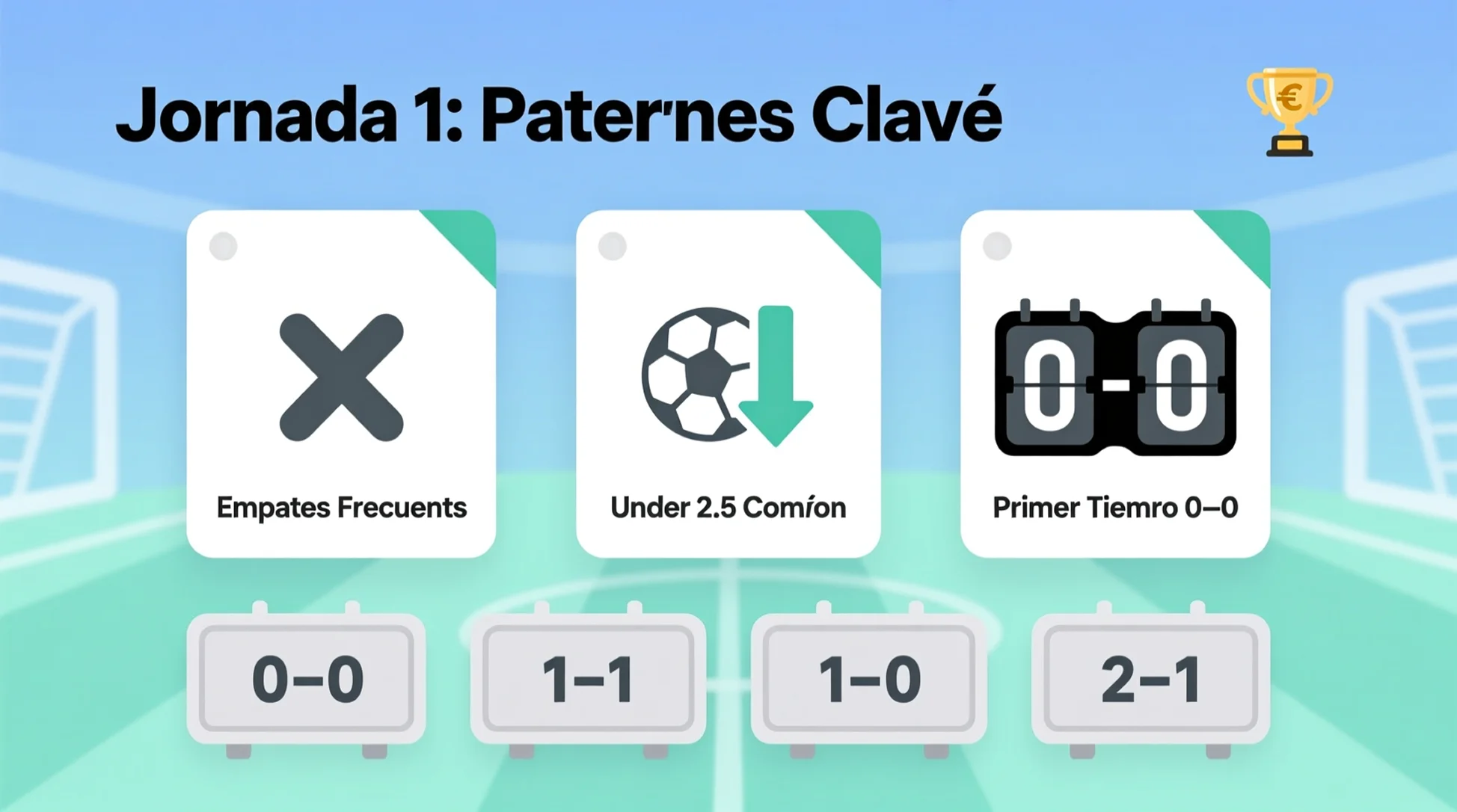 Patrones estadísticos de la primera jornada - Empates y under 2.5 goles en la Eurocopa