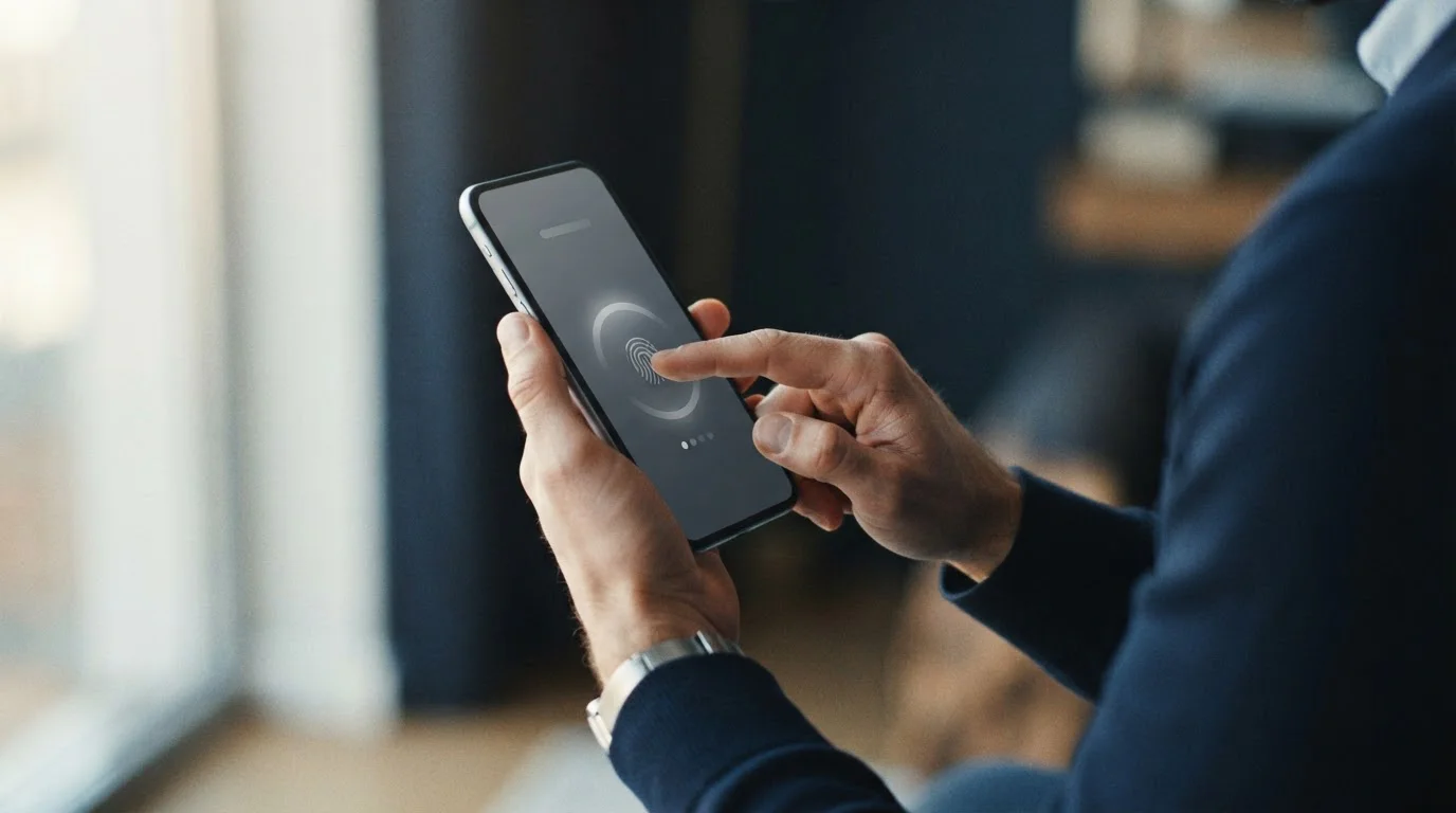 Proceso de pago con Apple Pay en smartphone mostrando autenticación biométrica