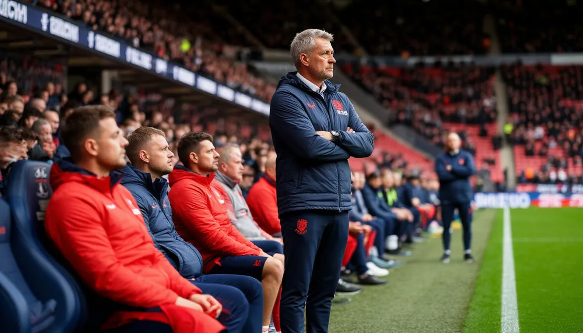 Aficionados franceses con expresiones tensas durante un partido decisivo